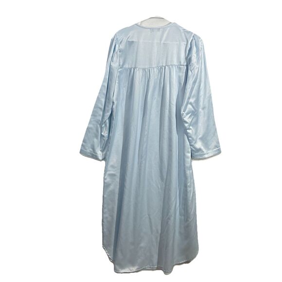 NWT MISS ELAINE Light Blue Nightgown Size Sm“Touch The Inside” Embroidered - Picture 5 of 8